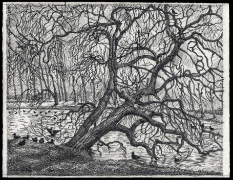 Tekening van de Belgische kunstenaar Paul Van Dessel kopen