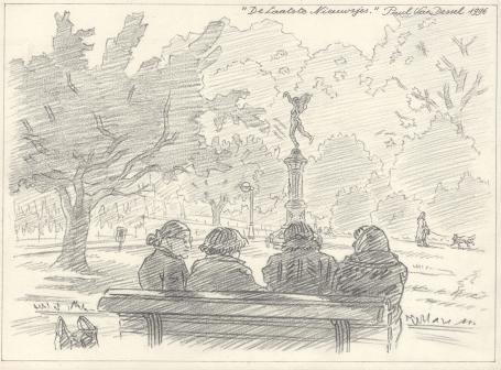 Tekening van de Antwerpse kunstenaar Paul Van Dessel kopen