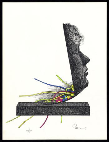 Litho van Belgische kunstenaar Paul van Hoeydonck