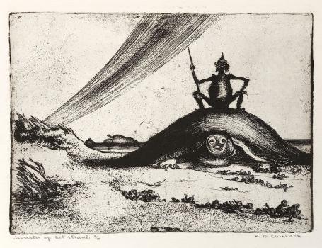 Kunstwerkje van de Belgische etser René De Coninck