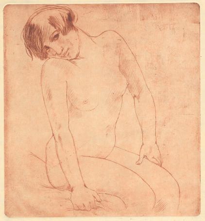 Armand Rassenfosse met een ets uit 1928