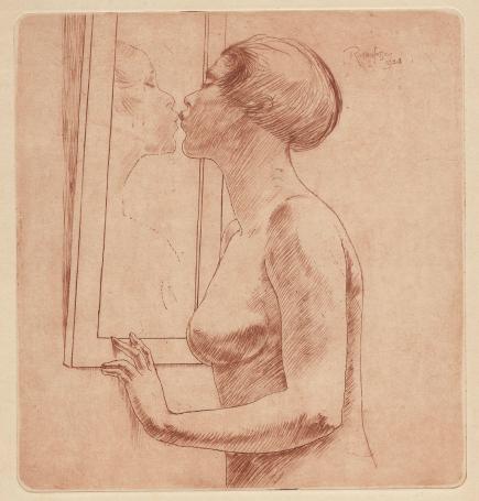 Armand Rassenfosse met een ets uit 1928