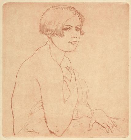 Armand Rassenfosse met een ets uit 1928