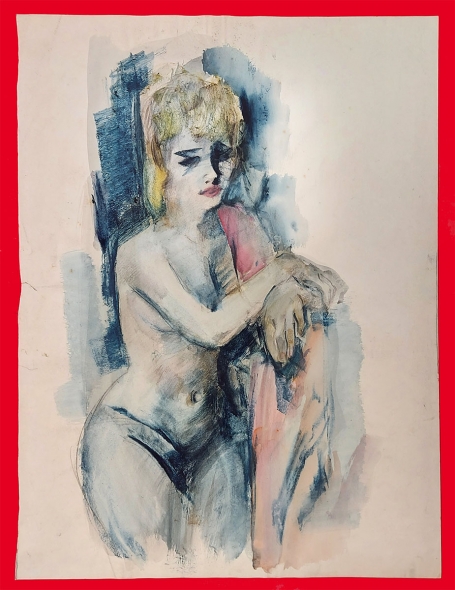 Aquarel van de  Belgische kunstenaar Raphaël De Buck kopen