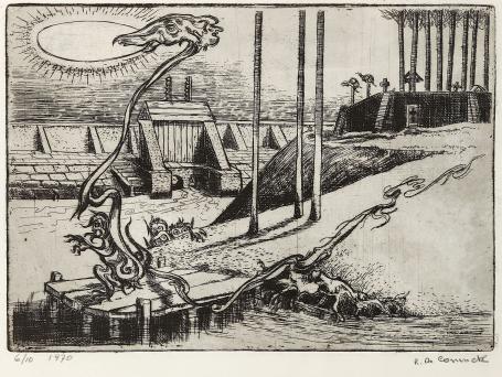 Kunstwerkje van de Belgische etser René De Coninck