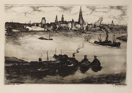 Kunstwerkje van de Belgische etser René De Coninck