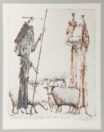 voor het koppel, gesigneerde litho van Remy Cornelissen