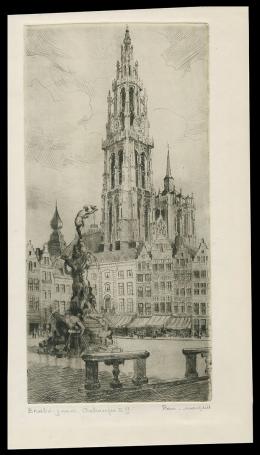 Grote ets van de Belgische kunstenaar Romain Malfliet