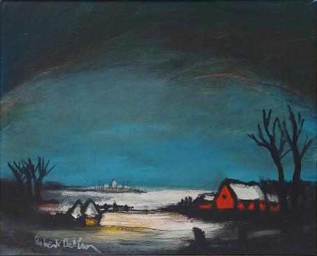Schilderij van Robert De Man, Winterlandschap
