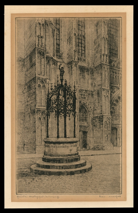 Gesigneerde ets van Romain Malfliet kopen