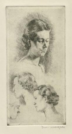 Belgische etser R. Malfliet met een ets