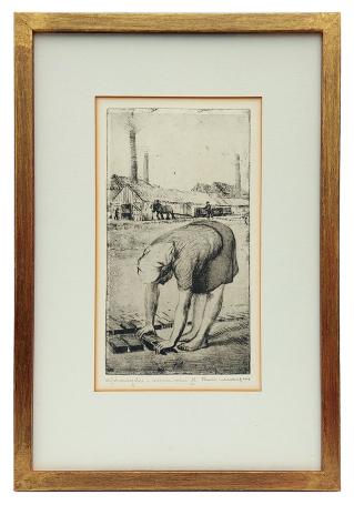 Gesigneerde ets van Romain Malfliet