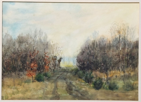 Belgische tekenaar Romain Malfliet met een aquarel