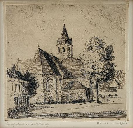 Belgische etser R. Malfliet met een ets