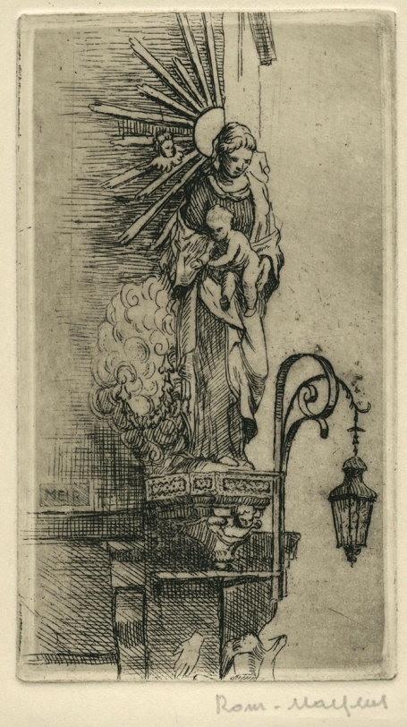 Belgische etser R. Malfliet met een kaart uit 1996