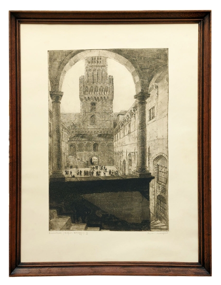 Grote gesigneerde ets van Romain Malfliet kopen