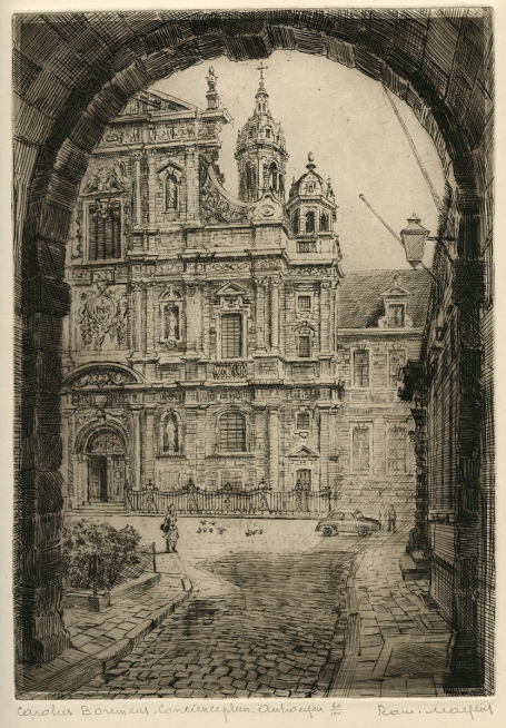 Grote ets van de Belgische kunstenaar Romain Malfliet