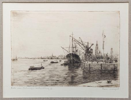 Belgische etser R. Malfliet met een ets