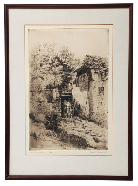 Grote gesigneerde ets van Romain Malfliet kopen