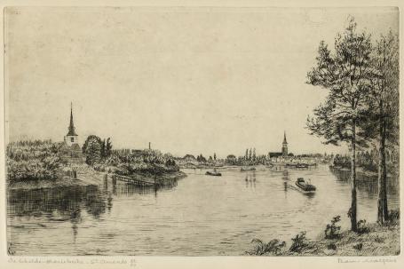 Belgische etser R. Malfliet met een ets