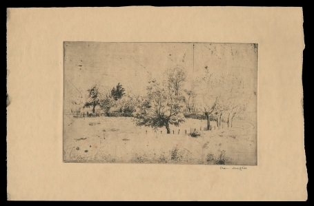 Gesigneerde droge naald ets van Romain Malfliet kopen