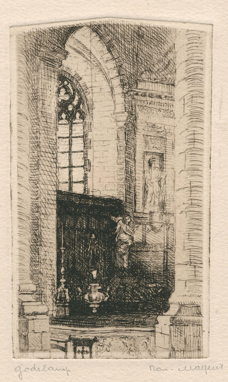 Gesigneerde ets van Romain Malfliet kopen