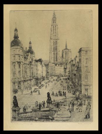Gesigneerde ets van Romain Malfliet kopen