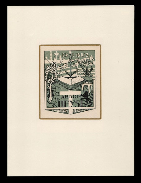 Ex libris van de Belgische kunstenaar Romain Malfliet