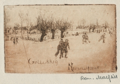 Belgische etser Romain Malfliet met een ets