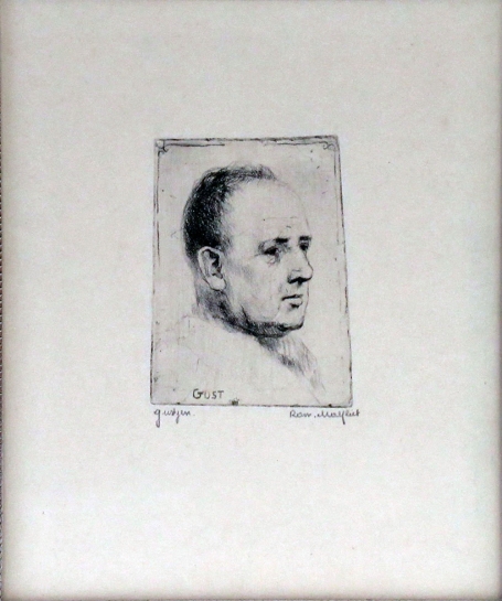 Belgische etser Romain Malfliet met een ets