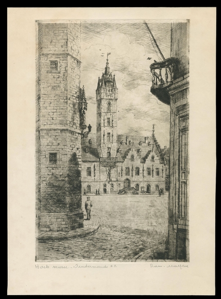 Gesigneerde ets van Romain Malfliet kopen