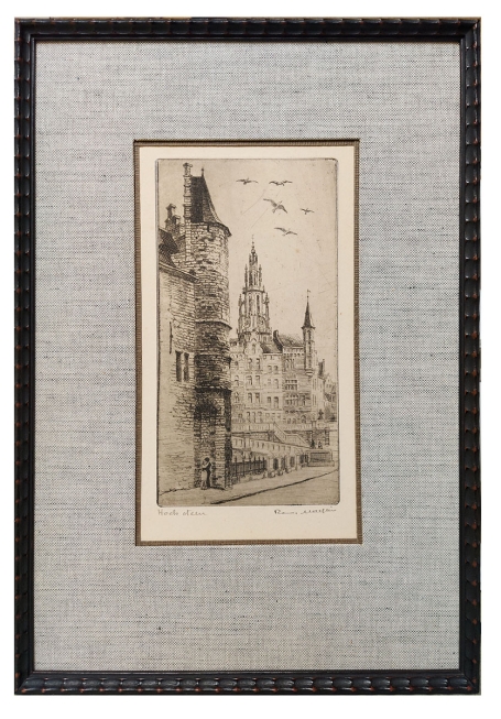 Gesigneerde ets van Romain Malfliet kopen