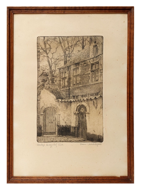 Kleine gesigneerde ets van Romain Malfliet kopen