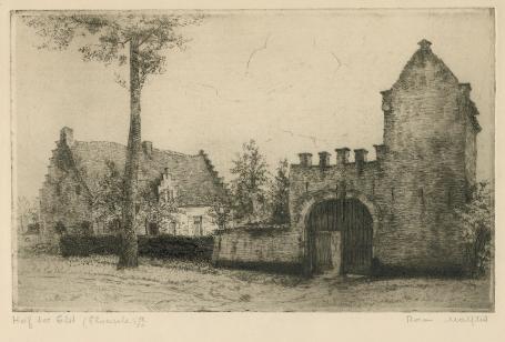 Belgische etser R. Malfliet met een ets