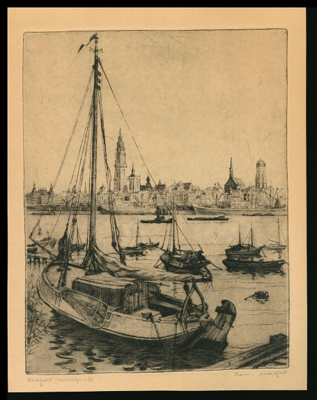 Gesigneerde ets van Romain Malfliet kopen