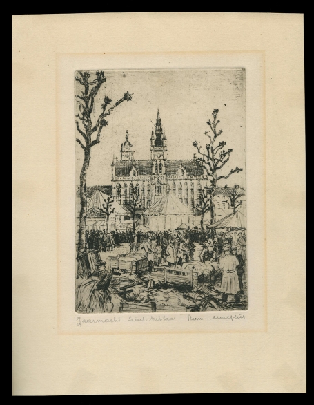 Gesigneerde ets van Romain Malfliet