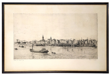 Grote gesigneerde ets van Romain Malfliet kopen