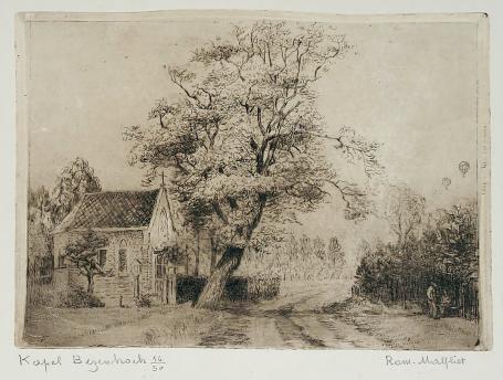 Belgische etser R. Malfliet met een ets