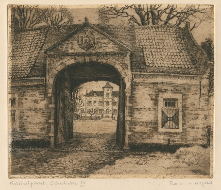 Belgische etser Romain Malfliet met een ets