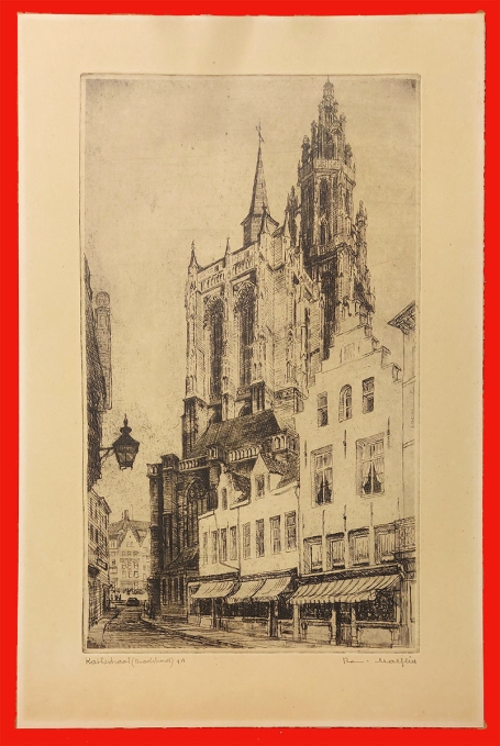 Gesigneerde ets van Romain Malfliet kopen