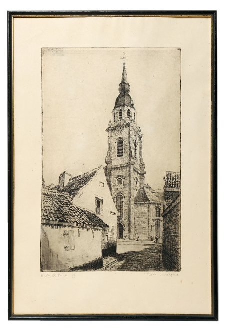 Gesigneerde ets van Romain Malfliet kopen