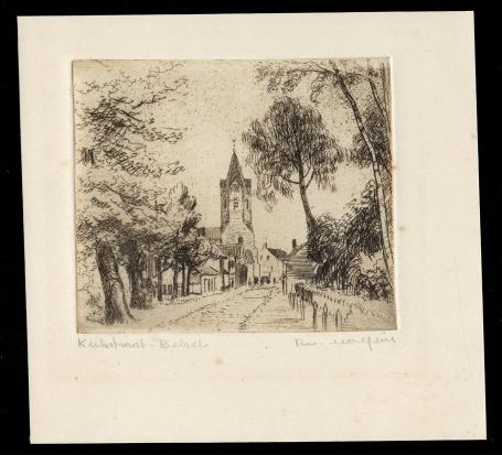 Kerkstraat Belsele, ets van Romain Malfliet kopen