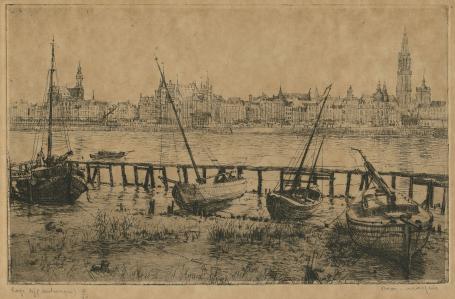 Belgische etser R. Malfliet met een mooie ets