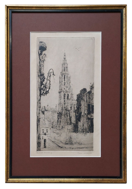 Gesigneerde ets van Romain Malfliet kopen