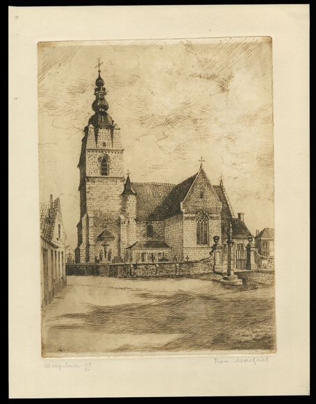 Gesigneerde ets van R. Malfliet kopen
