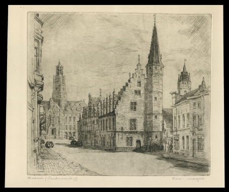 Gesigneerde ets van Romain Malfliet kopen