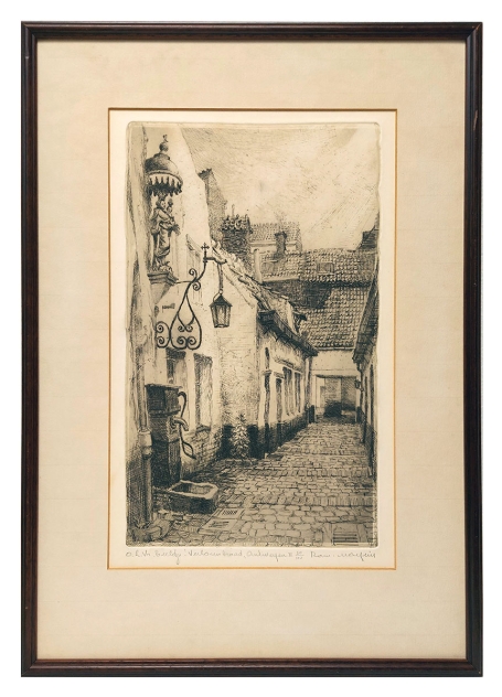 Gesigneerde ets van Romain Malfliet kopen