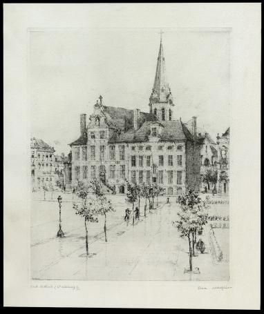 Grote gesigneerde ets van Romain Malfliet kopen