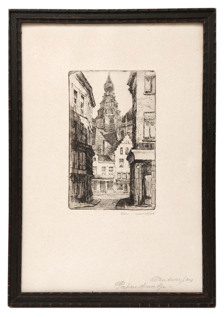 Gesigneerde ets van Romain Malfliet kopen