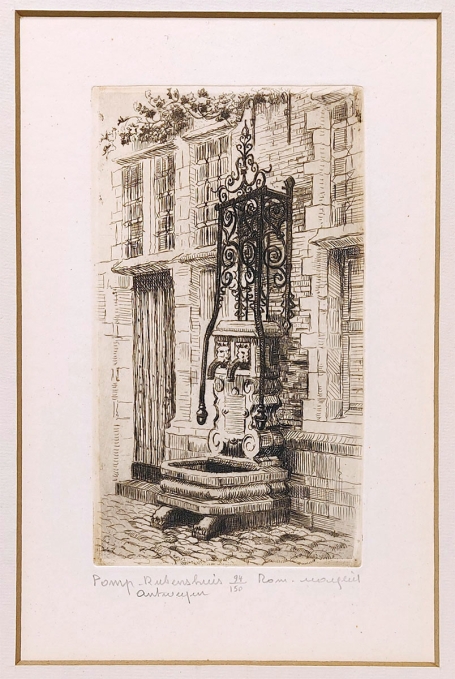 Belgische etser Romain Malfliet met een kleine ets